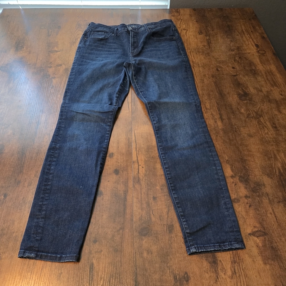 Old Navy Womens Rockstar Built In Sculpt Denim Jeans Dark Blue Wash Size 12